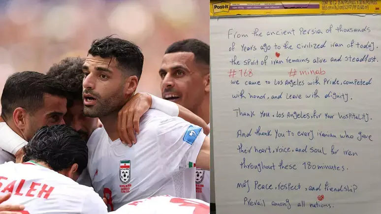 Após empate, Irã deixa carta em vestiário da Copa e pede por paz entre as nações: 'Partimos com dignidade'  
