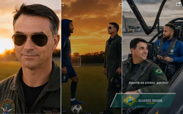 Em vídeo com IA, Flávio “resgata” Neymar após fala de Lula