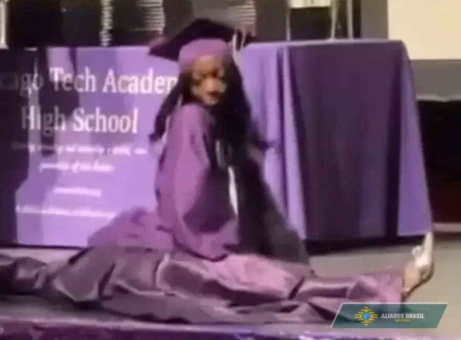 Estudante fica sem diploma e é retirada de cerimônia após fazer movimento sexy no palco