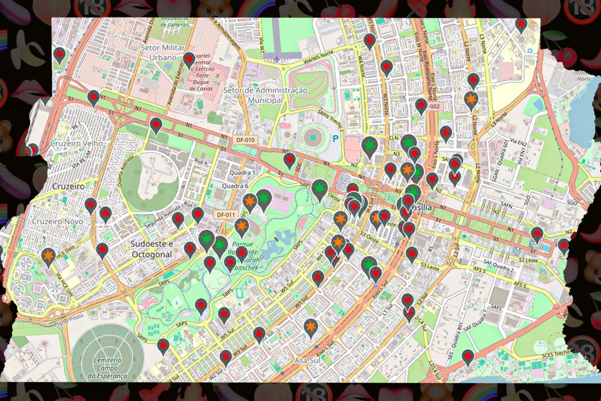  Mapa revela roteiro da sacanagem gay no DF