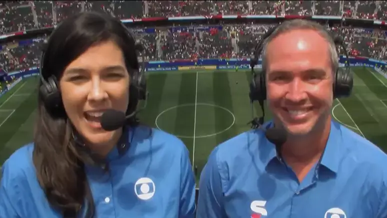 Narradora da Globo comete gafe ao vivo em jogo da Copa 