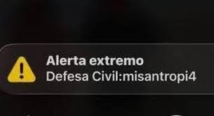 Sistema de alerta extremo da Defesa Civil é invadido e hacker dispara mensagem de misantropia