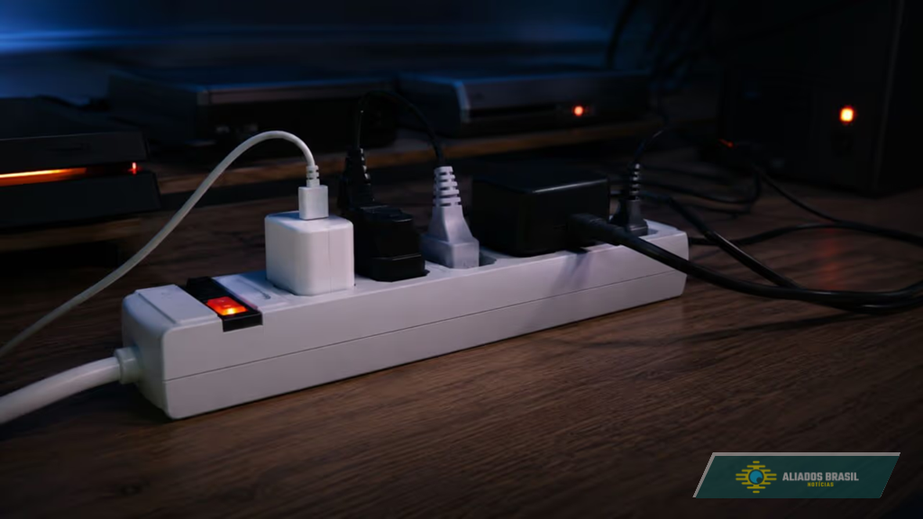 Filtro de linha comum pode manter TV, videogame e carregadores consumindo energia sem você perceber