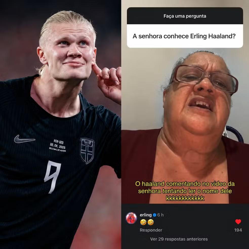 Haaland comenta e ri de brasileira tentando ler o nome dele em vídeo; veja