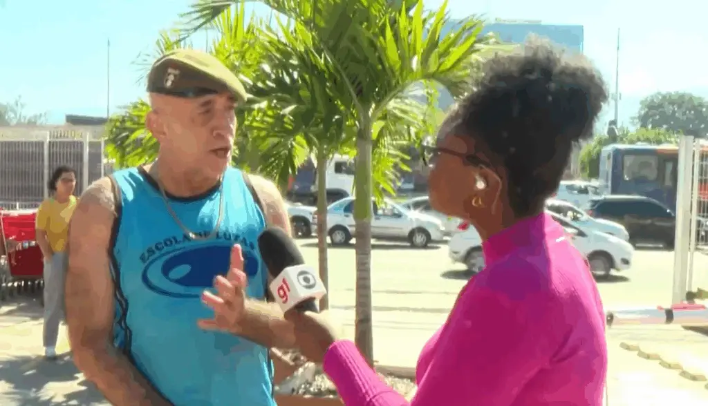 Homem surpreende repórter e xinga a Globo em entrevista; veja