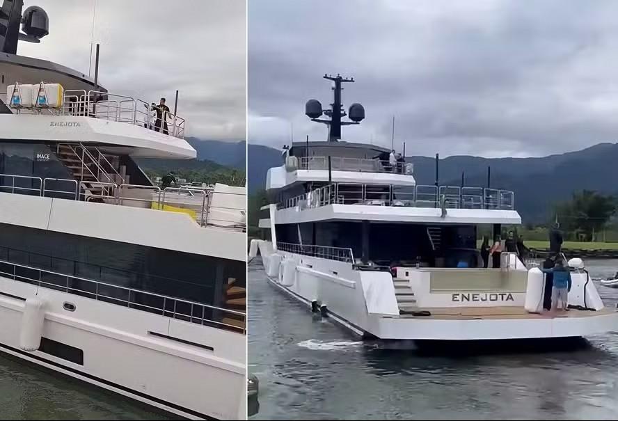 Iate de R$ 120 milhões de Neymar chega em Angra dos Reis e vira atração; vídeo
