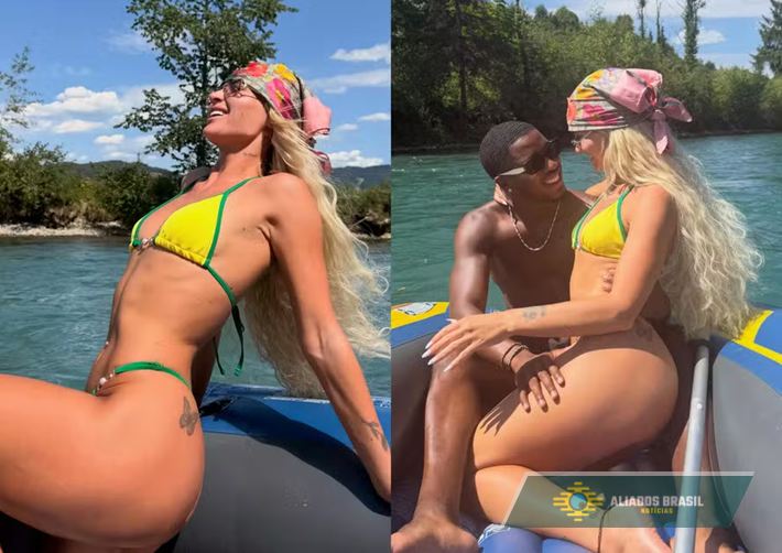 Jogadora mais seguida, Alisha Lehmann posa de biquíni com as cores do Brasil e torcedores veem indireta