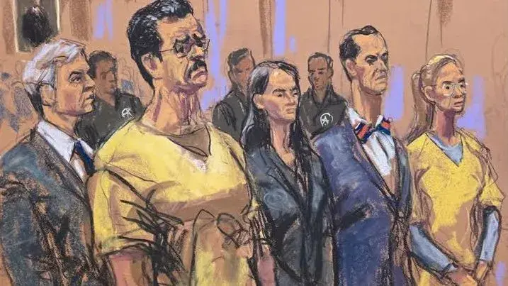 Ditador venezuelano deposto, Nicolás Maduro, em audiência nos EUA  • Jane Rosenberg Sketches via REUTERS