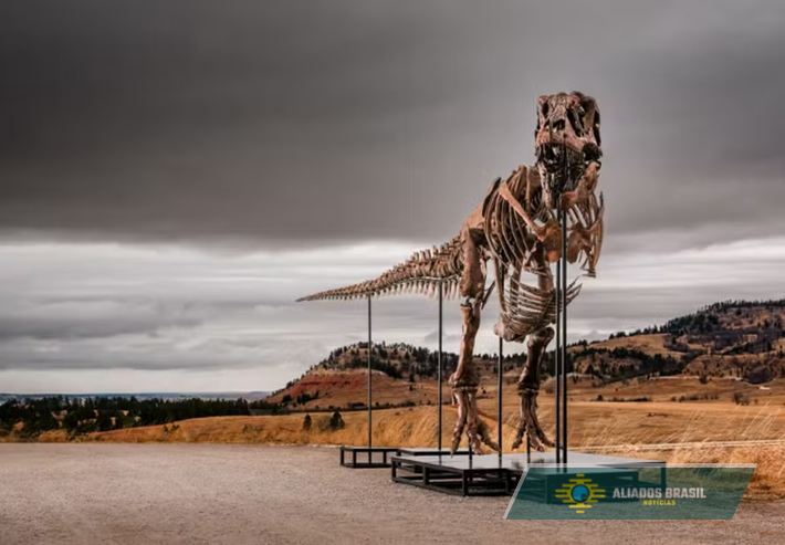 Valor de fóssil de dinossauro bate recorde em leilão em Nova York