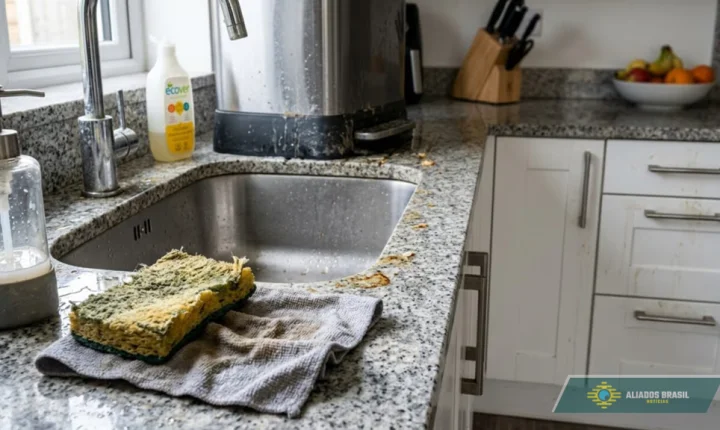 7 erros de limpeza na cozinha que fazem os germes se acumularem sem você perceber