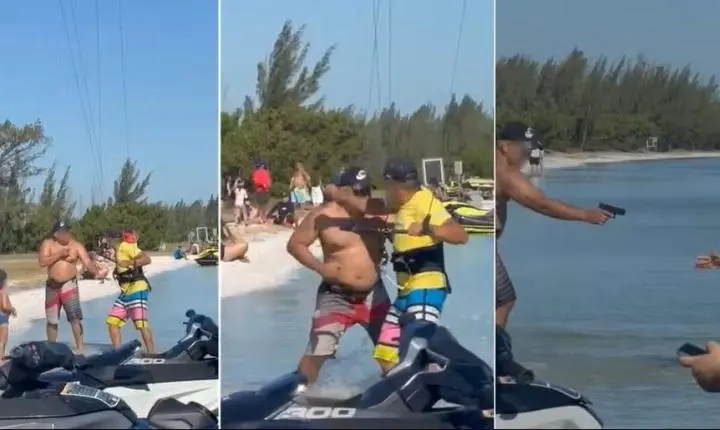 Banhista saca arma, aponta para velejador, mas disparo falha em praia de Arraial do Cabo; VÍDEO