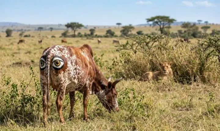Cientistas pintam olhos falsos em vacas e conseguem reduzir ataques de leões