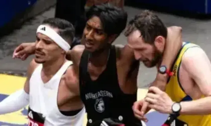 Brasileiro abre mão de recorde e ajuda rival na Maratona de Boston; veja