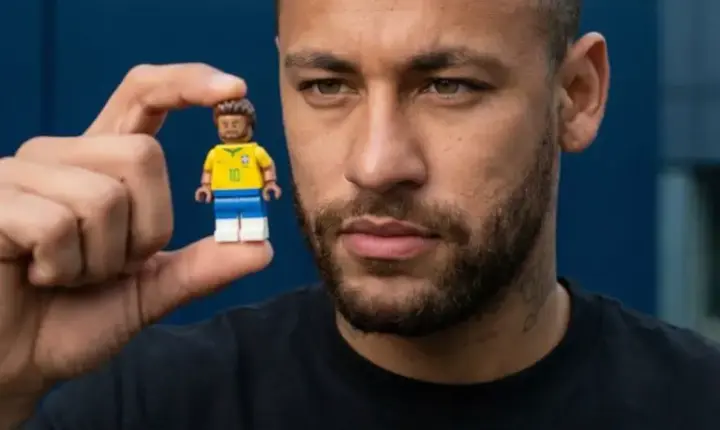 Designer viraliza ao colocar Neymar na campanha da Lego