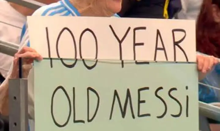 Fã de Messi de 99 anos acompanha todos os jogos da Argentina.