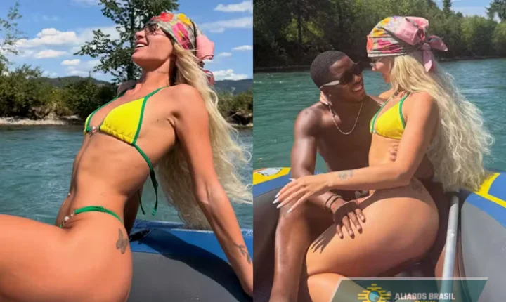 Jogadora mais seguida, Alisha Lehmann posa de biquíni com as cores do Brasil e torcedores veem indireta