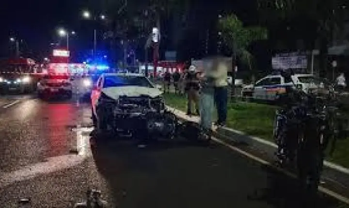 Motorista se distrai com celular e atropela três policiais em MG. Veja vídeo