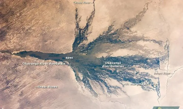 O Rio que Desafiou o Mar: astronautas registram fenômeno raro do Okavango no coração do deserto