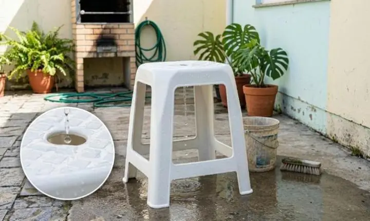 Para que serve aquele furo redondo no meio da cadeira branca de plástico?