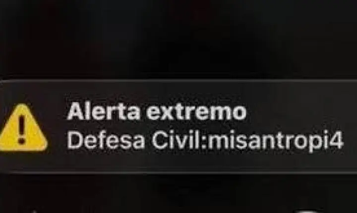 Sistema de alerta extremo da Defesa Civil é invadido e hacker dispara mensagem de misantropia