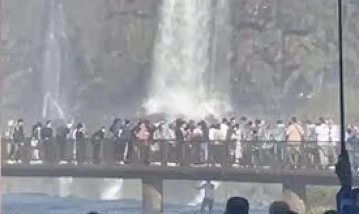 Vídeo: turista se pendura em passarela e pula nas águas das Cataratas do Iguaçu para pegar celular